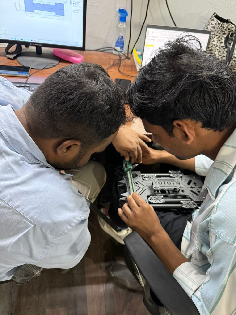 UAV airframe fit check in our Faridabad lab